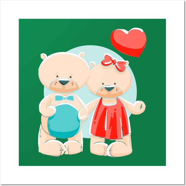 Bear Couple Wall Art by Mako Design 